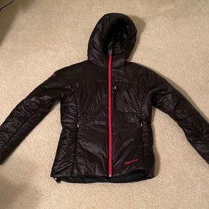 Brand: Marmot, black rain jacket/insulated material winter/fall jacket, Size: S